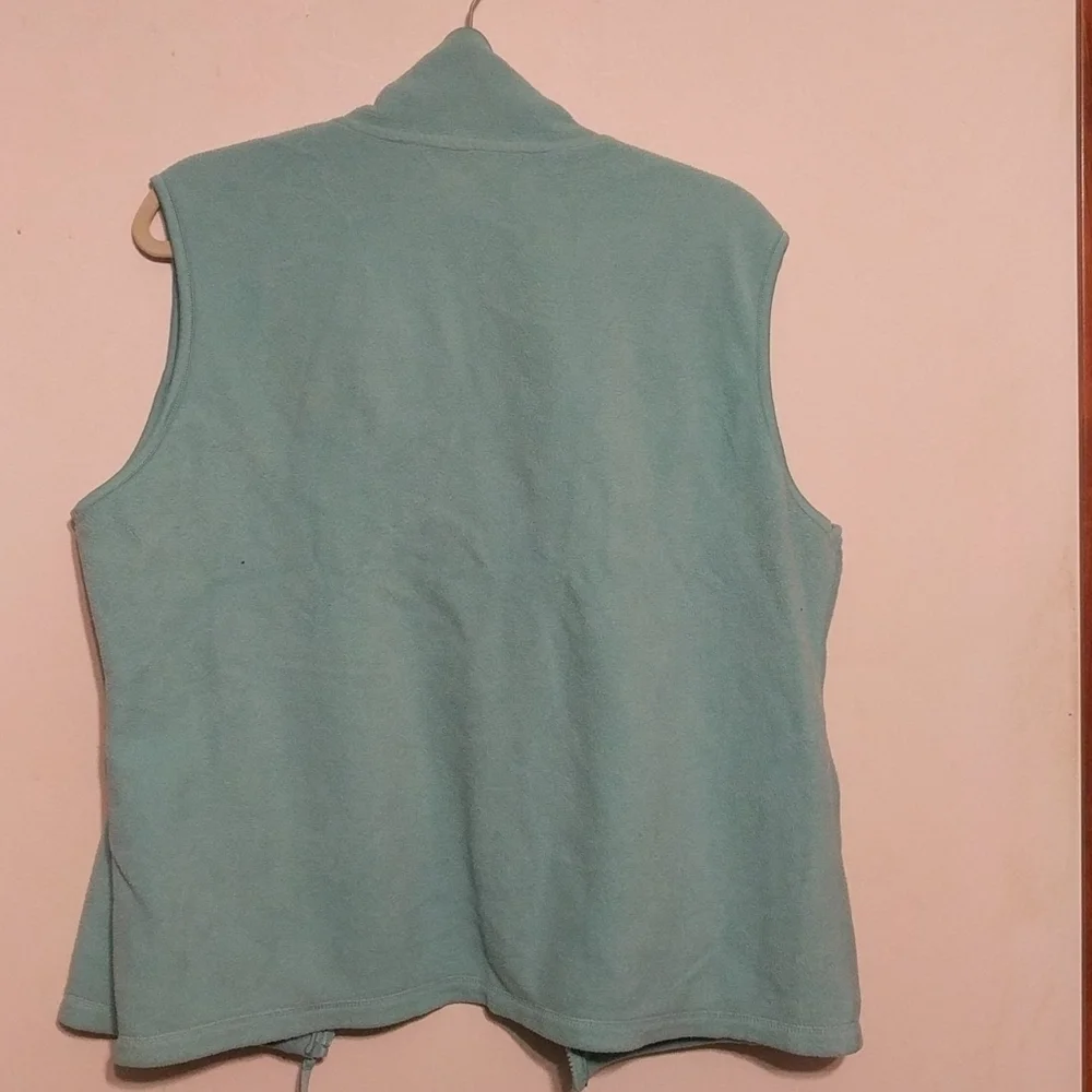 JC Penney 𝅺Fleece Zip Vest - Aqua Blue - size Large